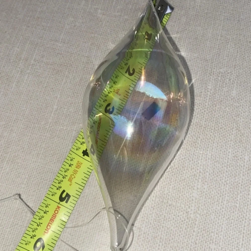 Vintage‎ Silvestri Glass iridescent Teardrop Shape Christmas Ornament